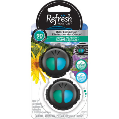 Refresh Your Car Assainisseur d’air (parfum Fraîcheur alpine/Brise estivale, emballage de 2) 2 ea, 2,00 $/1ch