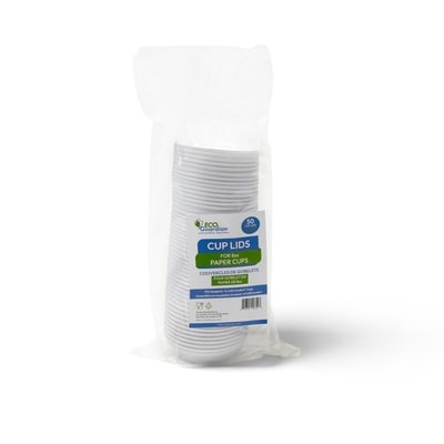 Eco Guard Couvercle en forme de dôme blanc en polypropylène (PP) de 237 ml (8 oz) pour gobelets en papier CC&PW, recyclable 50 ea, 0,05 $/1ch