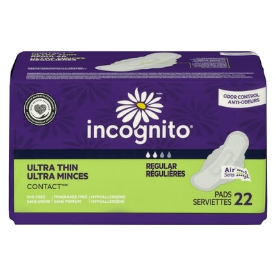 Incognito Pads Ultra Thin Regular 22 ea, $0.27/1ea