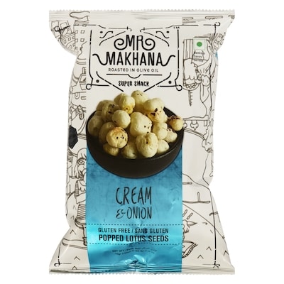 MR MAKHANA Popped Lotus Seeds Cream & Onion Namkeen Savory 75 g, $3.99/100g