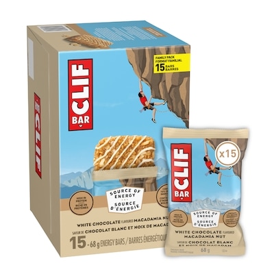 Clif Barres énergétiques CLIF BAR Chocolat blanc et noix de macadamia 15x68.0 g, 2,89 $/100g