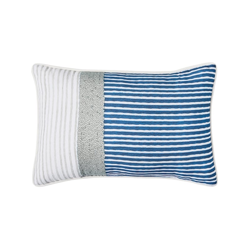Decorative Oblong Patio Cushion - Navy Stripes