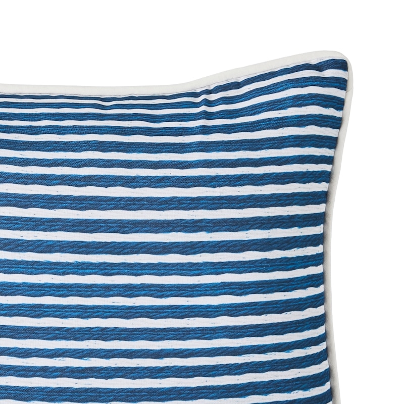 Decorative Oblong Patio Cushion - Navy Stripes