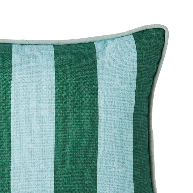 Decorative Oblong Patio Cushion - Green Stripes