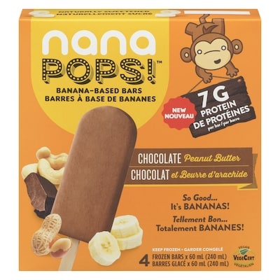 NANA POPS Banana-Based Bars Chocolate Peanut Butter 240 ml, $3.33/100ml