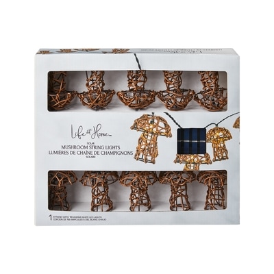 Life at Home Cordon de 10 lumières de chaîne de champignon solaire 1 ea, 24,00 $/1ch