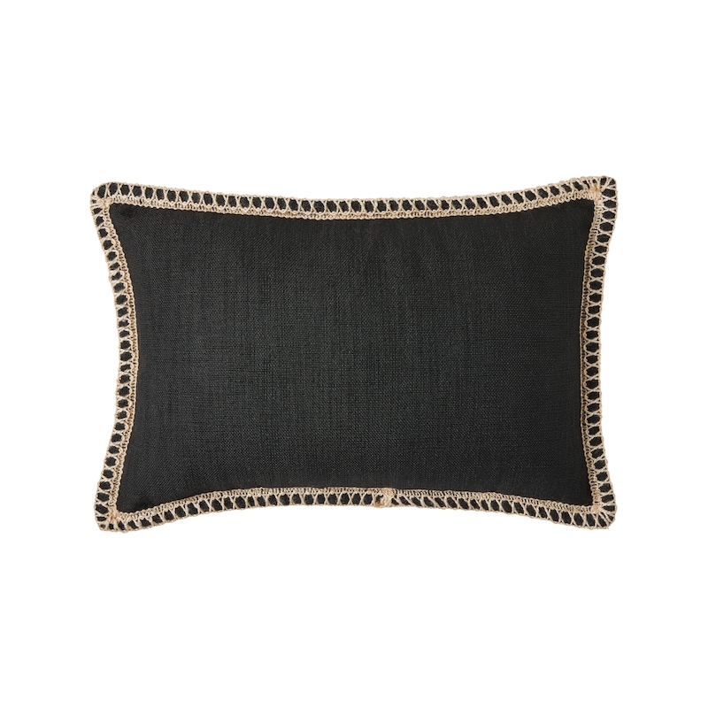 Decorative Oblong Patio Cushion - Black