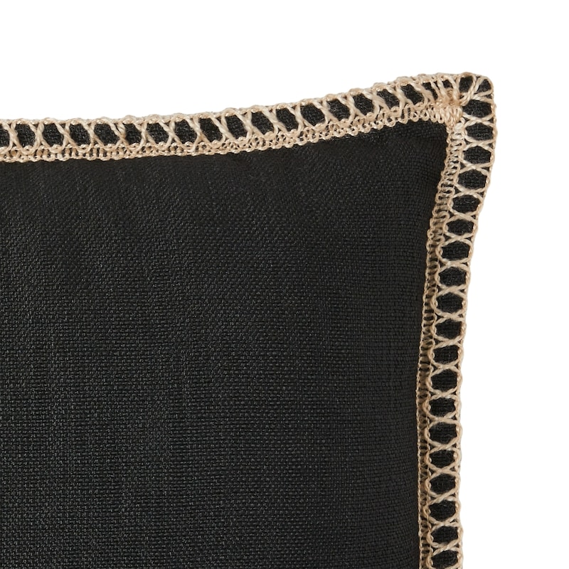 Decorative Oblong Patio Cushion - Black