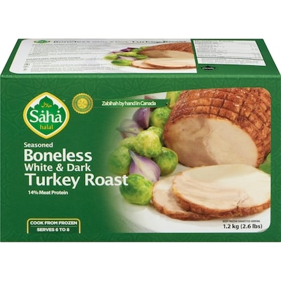 SAHA  HALAL Seasoned Boneless White & Dark Turkey Roast 1.2 kg, $2.08/100g