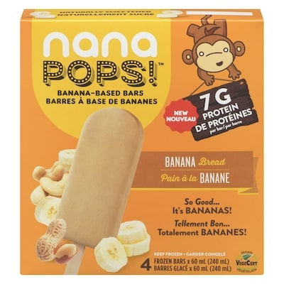 NANA POPS Banana-Based Bars Banana Bread 240 ml, $3.54/100ml