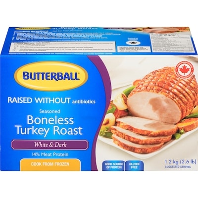Butterball Seasoned Boneless Turkey Roast White & Dark 1.2 kg, $2.50/100g
