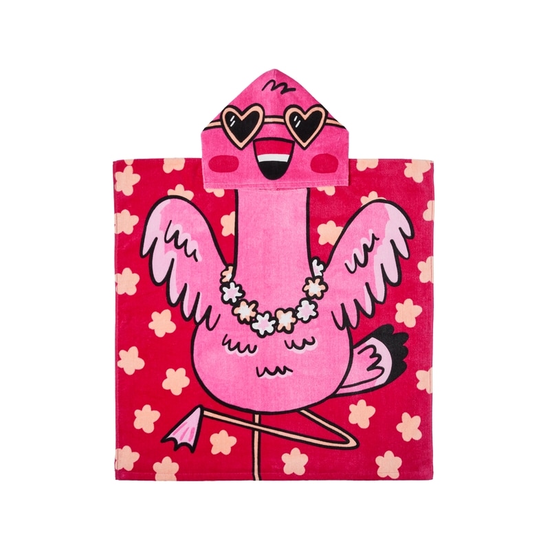 Kids' Hooded Beach Towel - Flamingo