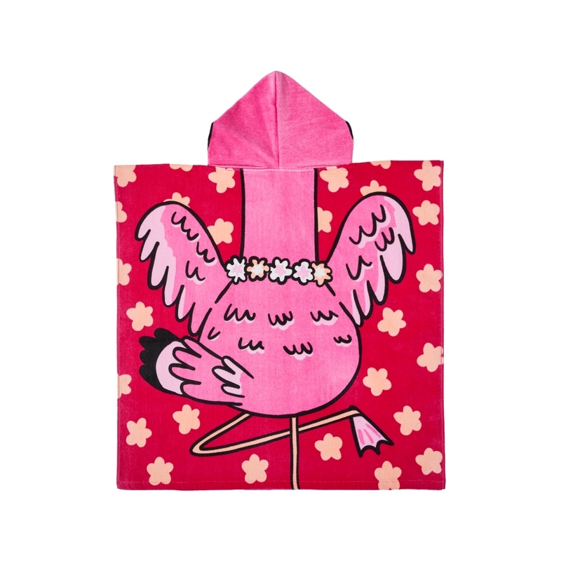 Kids' Hooded Beach Towel - Flamingo