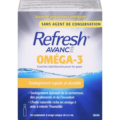 Refresh Gouttes lubrifiantes pour les yeux sans agent de conservation 30 ea, 0,87 $/1ch
