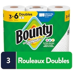 Bounty Essuie-tout Sur mesure, blanc, 3 rouleaux doubles, 82 feuilles par rouleau 3 ea, 3,00 $/1ch