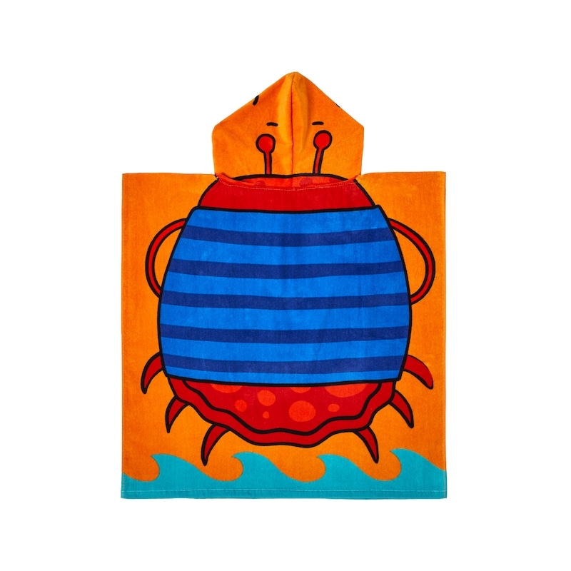 Kids' Hooded Beach Towel - Crab