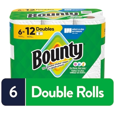 Bounty Select-a-Size Paper Towel, 6 Equal 12 Rolls, 82 Sheets per roll  6 ea, $3.17/1ea