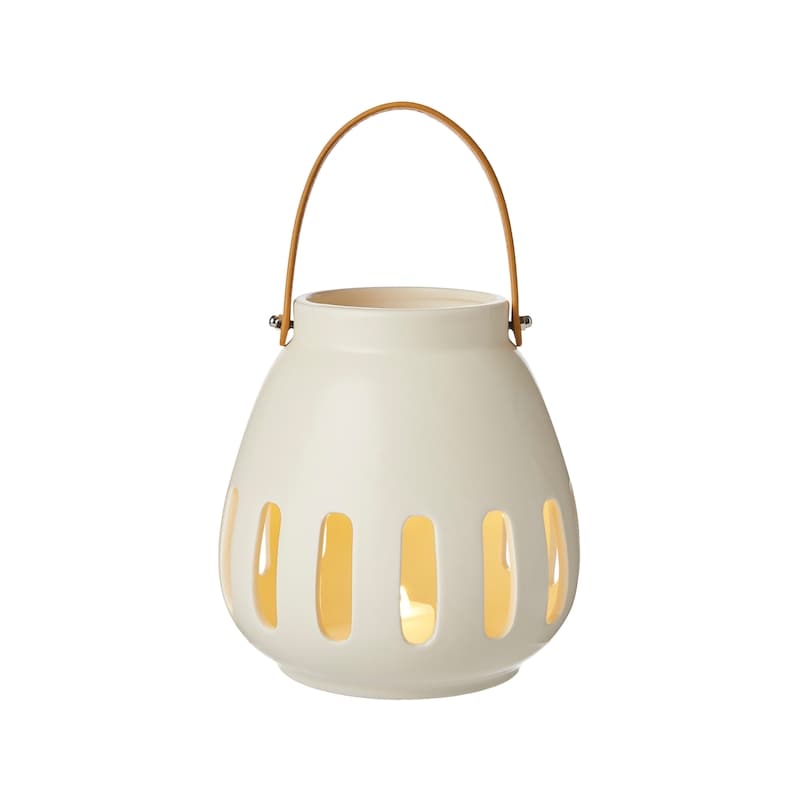 LED Ceramic Lantern - Cream