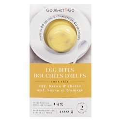 Gourmet & Go Bouchées d'œufs œuf, bacon et fromage 100 g, 3,00 $/100g