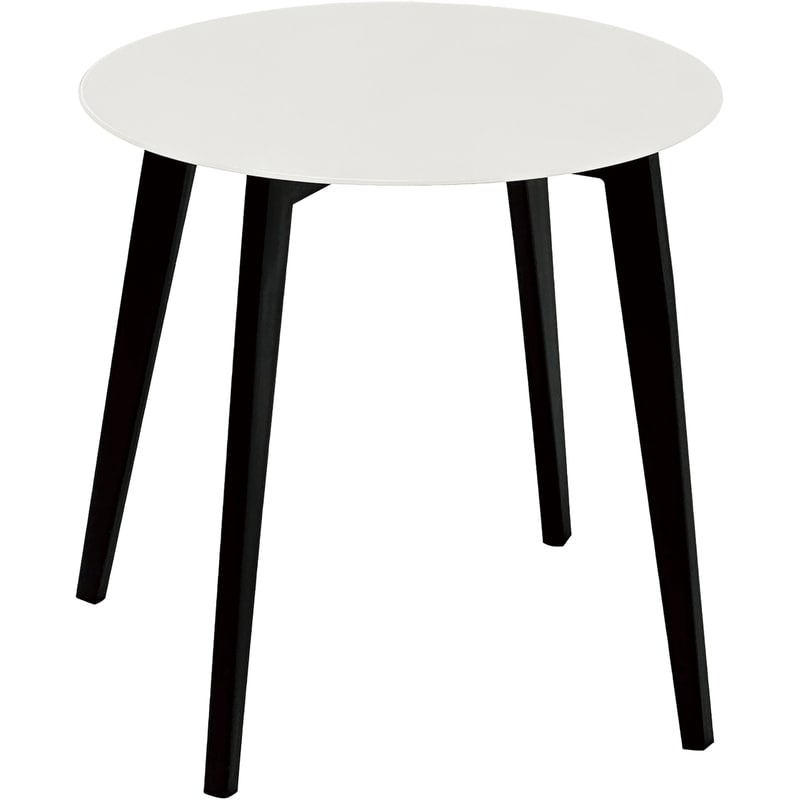 Round Glass Accent Table - Black