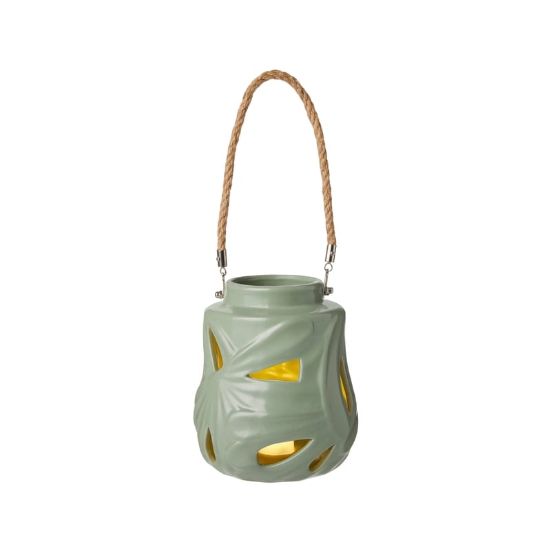 LED Ceramic Lantern - Sage