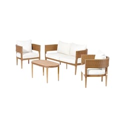 Life at Home 4 Piece Patio Conversation Set with Cushions - Shelburne Collection 4 ea, $699.00/1ea