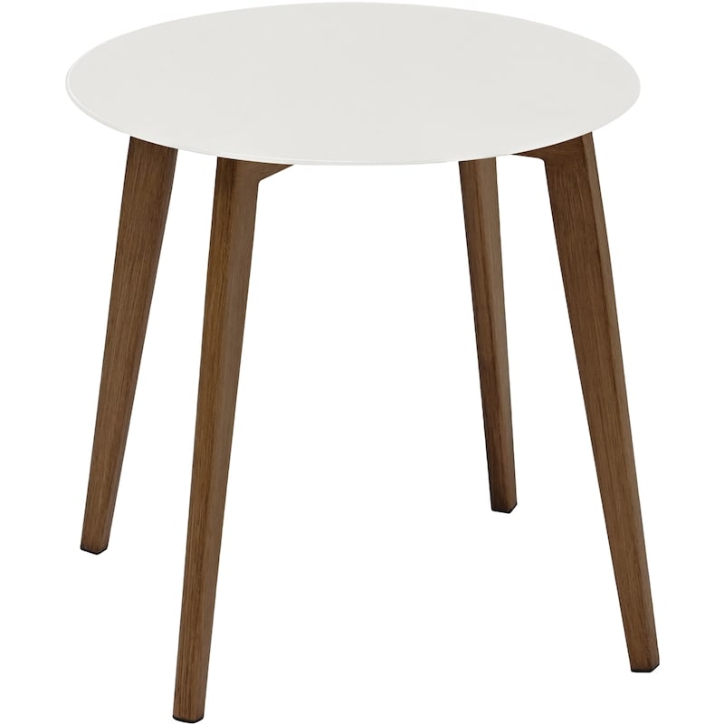 Round Glass Accent Table - Tan