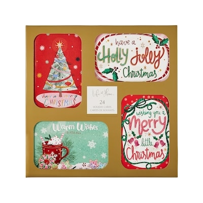 Life at Home Pinwheel Assorted Holiday Cards 24 Pack - Holly Jolly Christmas 1 ea, $12.00/1ea