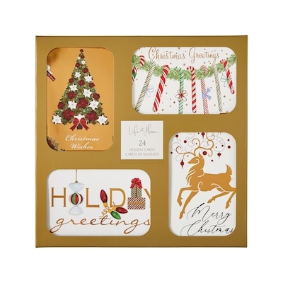 Life at Home Assortiment de 24 cartes de souhaits assorties – Holiday Greetings 1 ea, 12,00 $/1ch