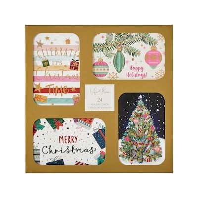 Life at Home Pinwheel Assorted Holiday Cards 24 Pack - Celebrate Christmas 1 ea, $12.00/1ea