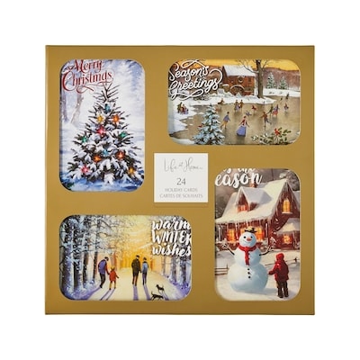 Life at Home Pinwheel Assorted Holiday Cards 24 Pack - Winter Scenes 1 ea, $12.00/1ea