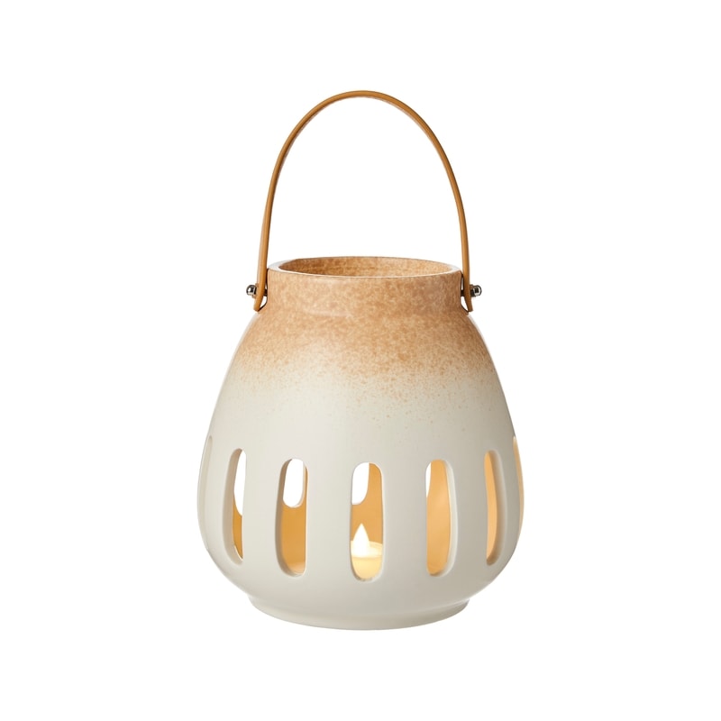 LED Ceramic Lantern - Brown