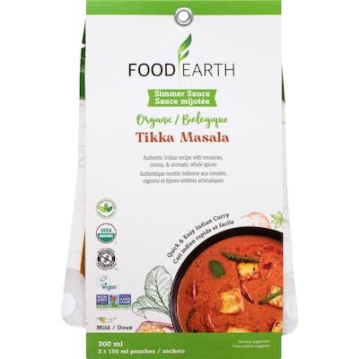 FOOD EARTH Simmer Sauce Organic Tikka Masala Mild 300 ml, $3.00/100ml