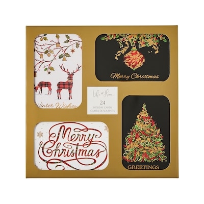 Life at Home Pinwheel Assorted Holiday Cards 24 Pack - Plaid Greetings 1 ea, $12.00/1ea