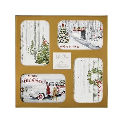 Life at Home Assortiment de 24 cartes de souhaits assorties – Snowy Scenes 1 ea, 12,00 $/1ch