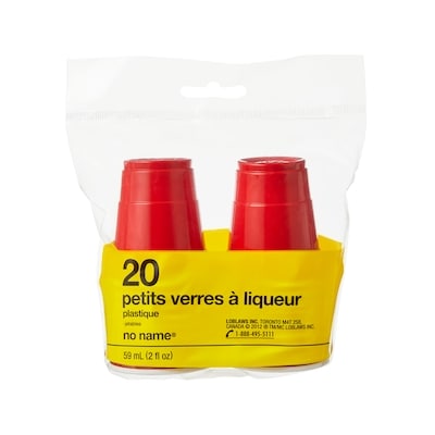 Sans Nom Lot de 20 petits verres à liqueur en plastique 1 ea, 2,99 $/1ch