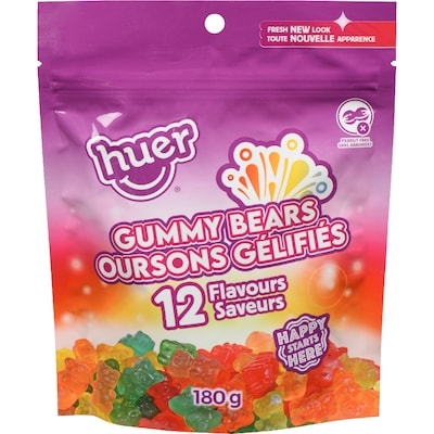 Huer Oursons gélifiés 12 saveurs 180 g, 2,49 $/100g