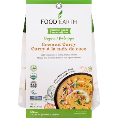 FOOD EARTH Simmer Sauce Organic Coconut Curry Mild 300 ml, $3.00/100ml