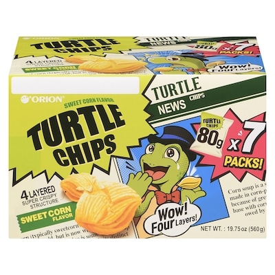 Orion Turtle Chips saveur maïs sucré 560 g, 2,32 $/100g
