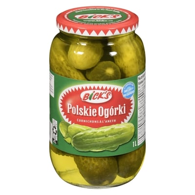 Bick’s Polskie ogórki cornichons à l'aneth 1 l, 0,70 $/100ml