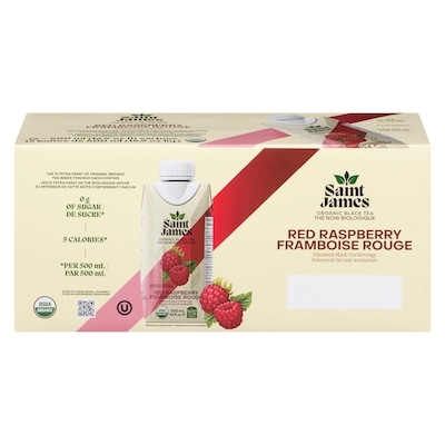  Thé noir biologique framboise rouge 500 ml, 0,60 $/100ml