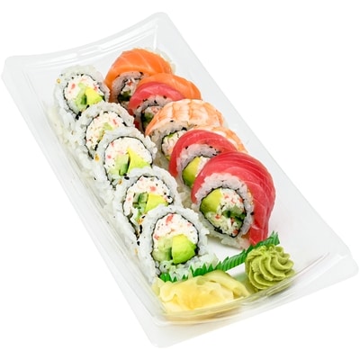 Zenshi Duo Combo - CA Salad & Rainbow Roll 10pc (Available after 11am) 230 g, $5.00/100g