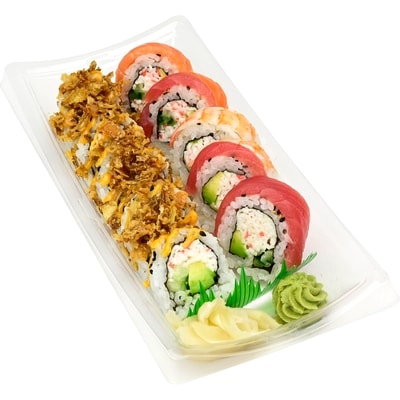 Zenshi Duo Combo - Crunchy CA & Rainbow Roll 10pc (Available after 11am) 244 g, $4.91/100g