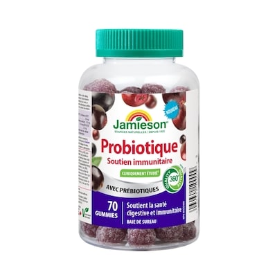 Jamieson Jamieson probiotique immunitaire gummies baie de sureau, 70 compter 70 ea, 0,40 $/1ch