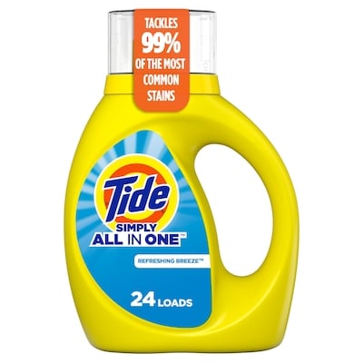 Tide Simply All-In-One Liquid Laundry Detergent, Refreshing Breeze Scent, 24 Loads 946 ml, $0.82/100ml
