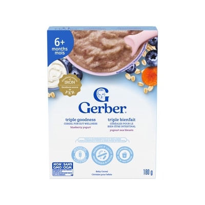 Gerber Triple Goodness Blueberry Yogurt Baby Cereal 180 g, $3.33/100g