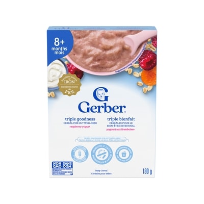 Gerber Triple Goodness Raspberry Yogurt Baby Cereal 180 g, $3.33/100g