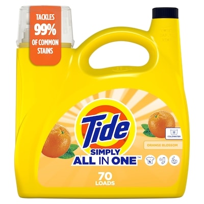 Tide Simply All-In-One Liquid Laundry Detergent, Orange Blossom Scent, 70 Loads 2.72 l, $0.48/100ml