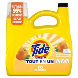 Tide Détergent à lessive liquide Simply Tout-en-un, parfum Fleur d’oranger, 70 brassées, 2,72 L 2.72 l, 0,29 $/100ml