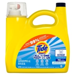 Tide Détergent à lessive liquide Simply Tout-en-un, parfum Brise rafraîchissante 2.72 l, 0,29 $/100ml